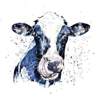 Holstein Cow I by EdsWatercolours canvas print