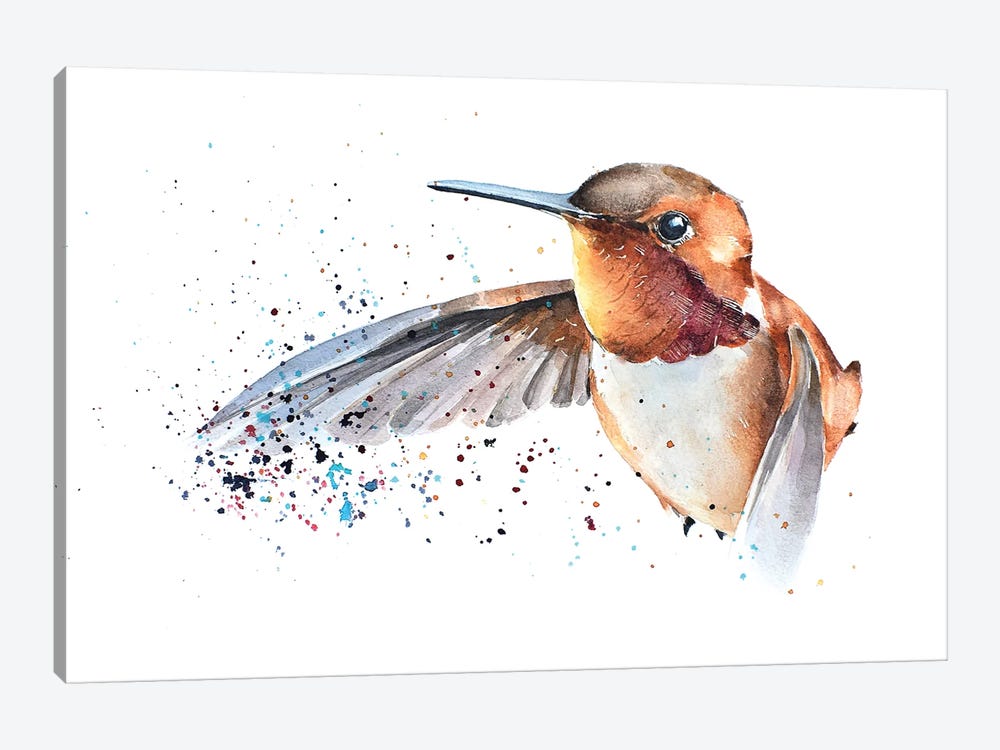 Humming Bird by EdsWatercolours 1-piece Canvas Art Print