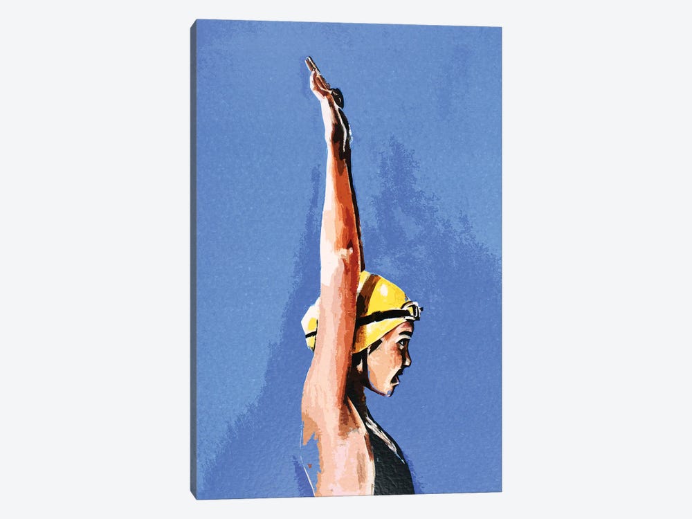In Coming The Swimmer by EdsWatercolours 1-piece Canvas Artwork