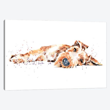Irish Terrier II Canvas Print #EWC119} by EdsWatercolours Canvas Artwork