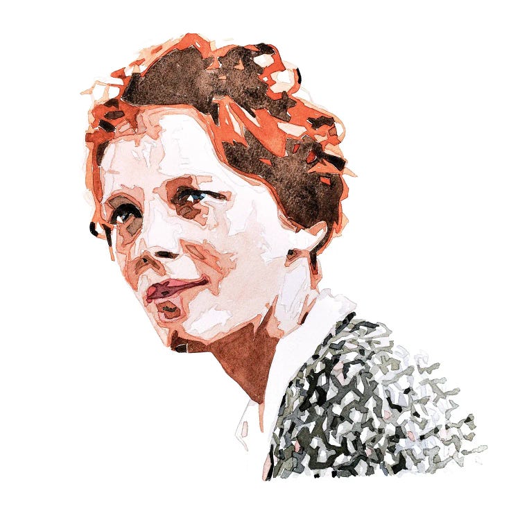 Amelia Earhart by EdsWatercolours wall art