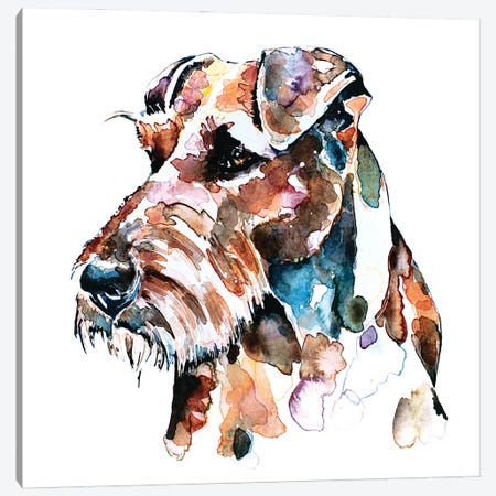 Irish Terrier Patchwork Canvas Print #EWC121} by EdsWatercolours Canvas Art Print