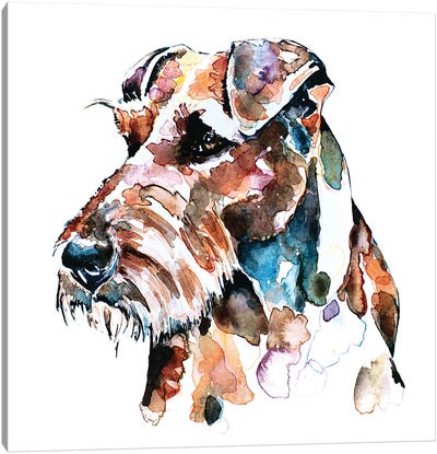 Irish Terrier Patchwork Canvas Art Print - EdsWatercolours