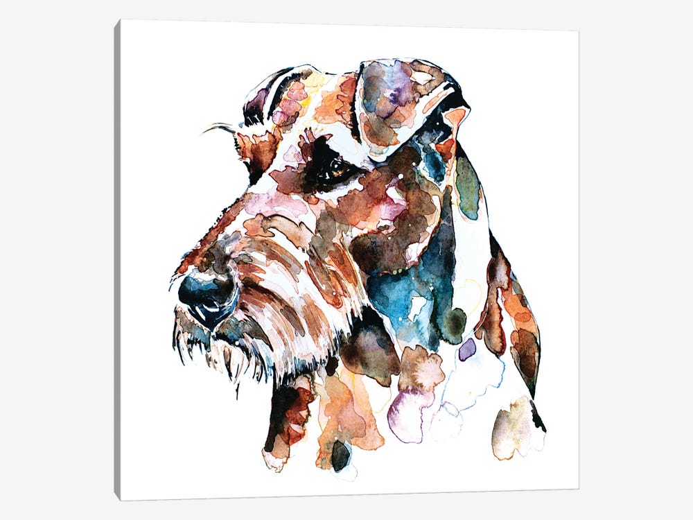 Irish Terrier Patchwork by EdsWatercolours 1-piece Art Print