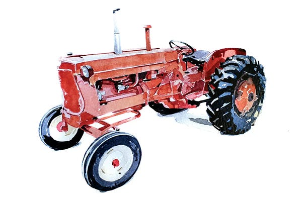 Tractors: Lil Red Tractor by EdsWatercolours