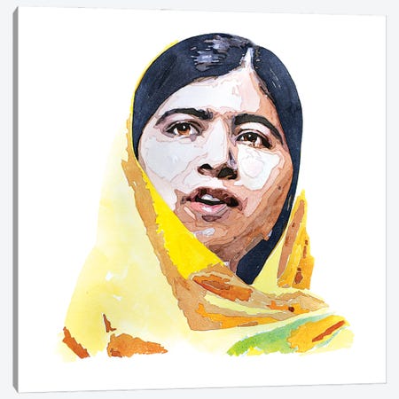 Malala Canvas Print #EWC134} by EdsWatercolours Canvas Print
