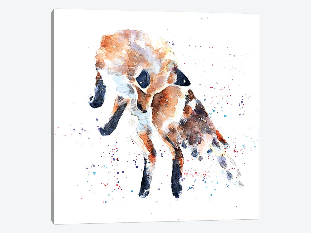 Mousing Fox I by EdsWatercolours 1-piece Canvas Print