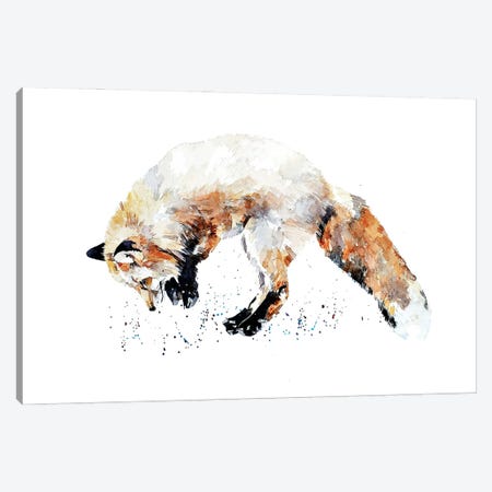 Mousing Fox II Canvas Print #EWC139} by EdsWatercolours Canvas Art