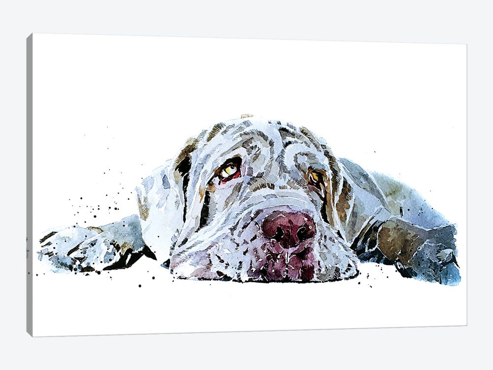 Neapolitan Mastiff Puppy Love by EdsWatercolours 1-piece Canvas Artwork