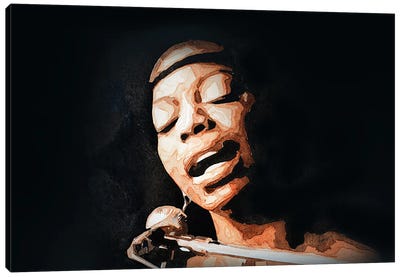Nina Simone Canvas Art Print - EdsWatercolours