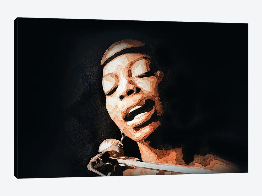 Nina Simone by EdsWatercolours 1-piece Canvas Art Print