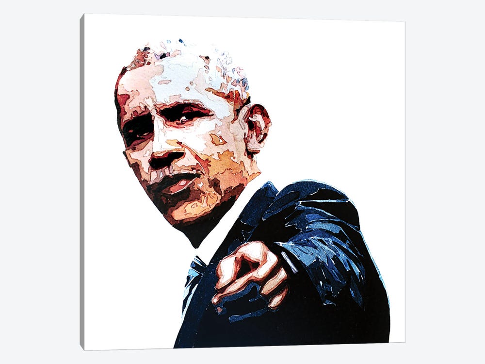 Obama by EdsWatercolours 1-piece Art Print
