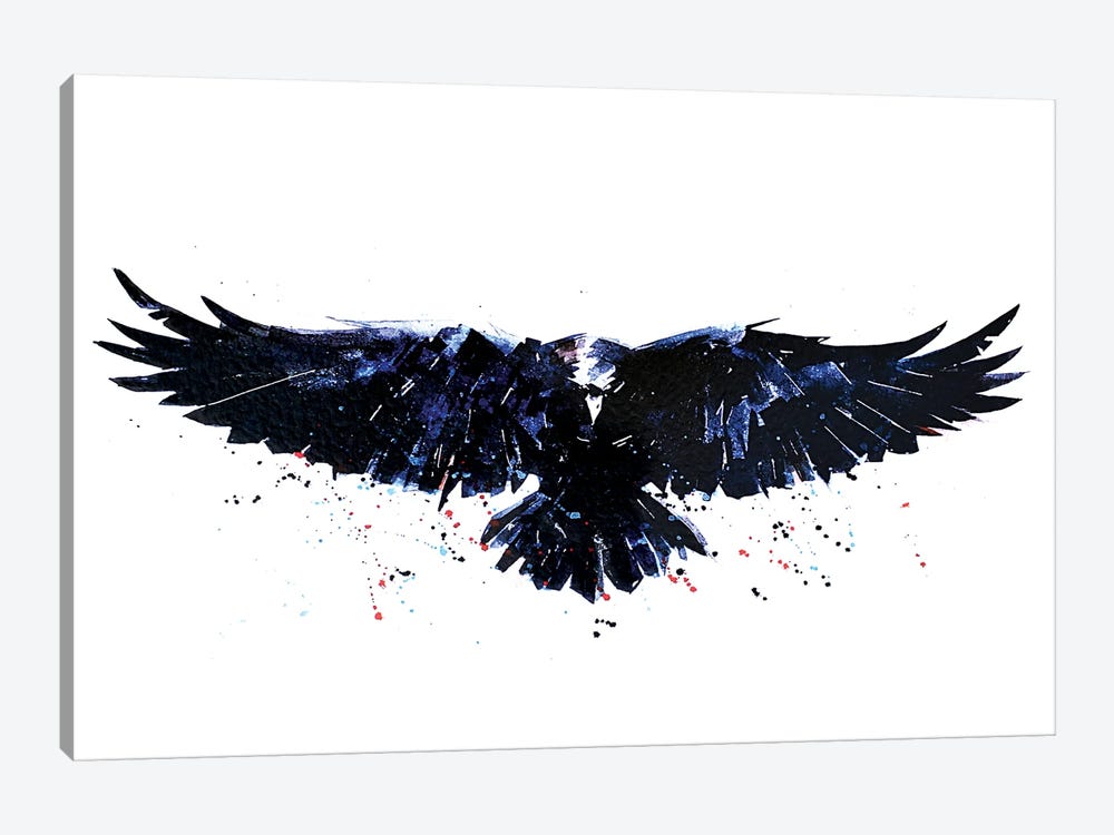 Raven by EdsWatercolours 1-piece Canvas Wall Art