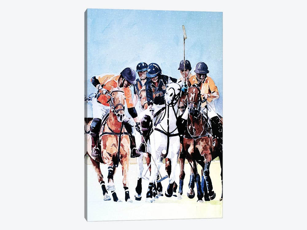 Ride Off Polo by EdsWatercolours 1-piece Art Print