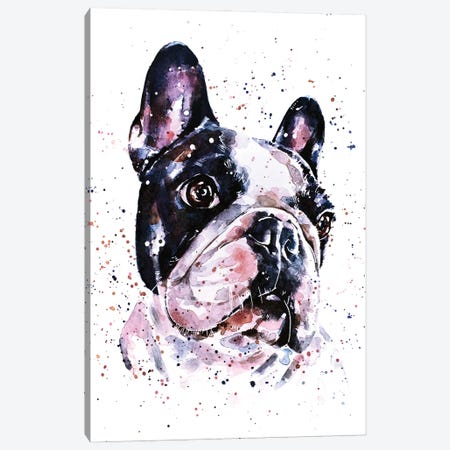 A Penny For Your Thoughts French Bulldog Canvas Print #EWC1} by EdsWatercolours Art Print