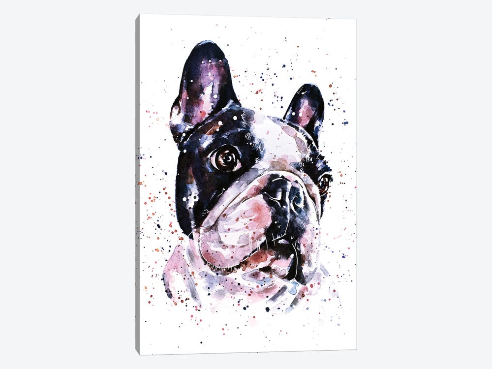 A Penny For Your Thoughts French Bulldog by EdsWatercolours 1-piece Art Print