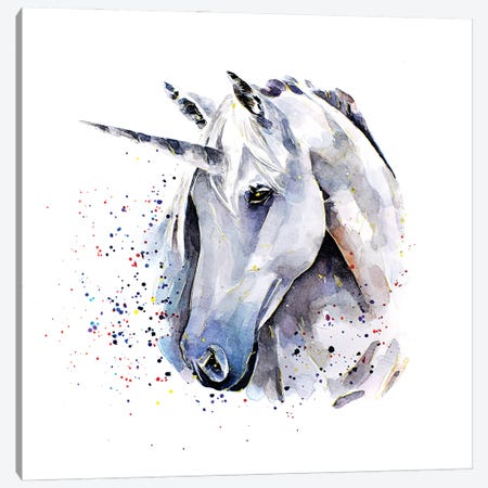 Unicorn Canvas Print #EWC203} by EdsWatercolours Canvas Art