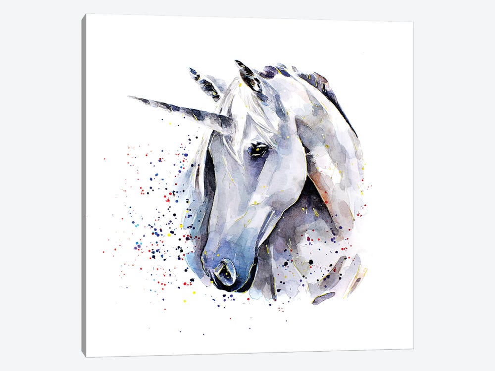 Unicorn by EdsWatercolours 1-piece Canvas Print