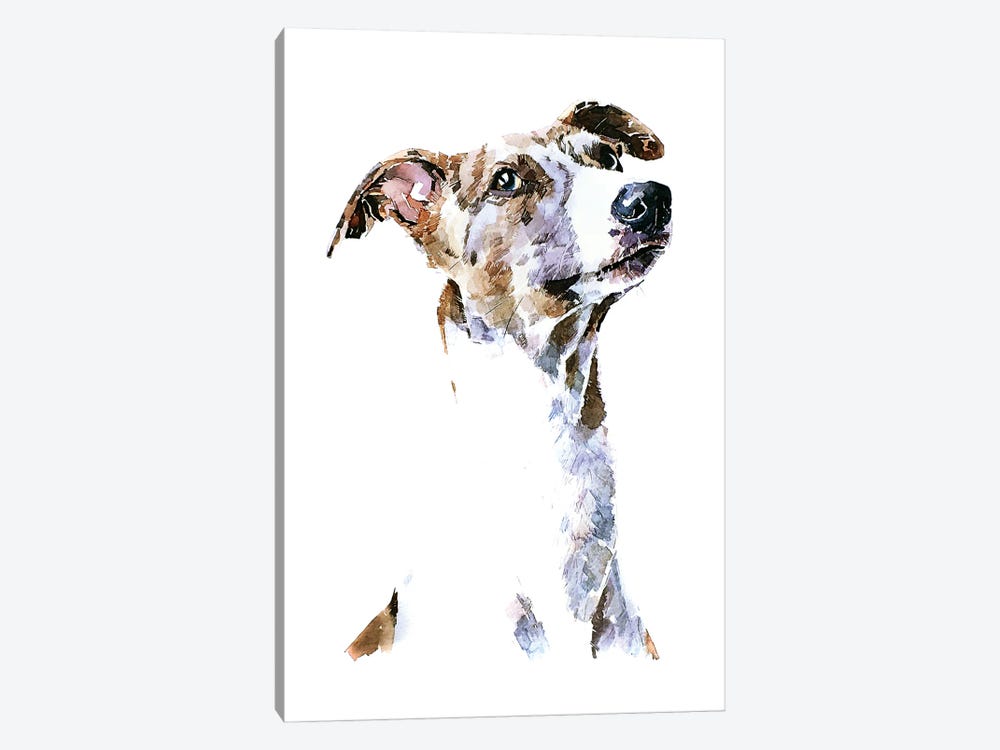 Whippet by EdsWatercolours 1-piece Canvas Art Print