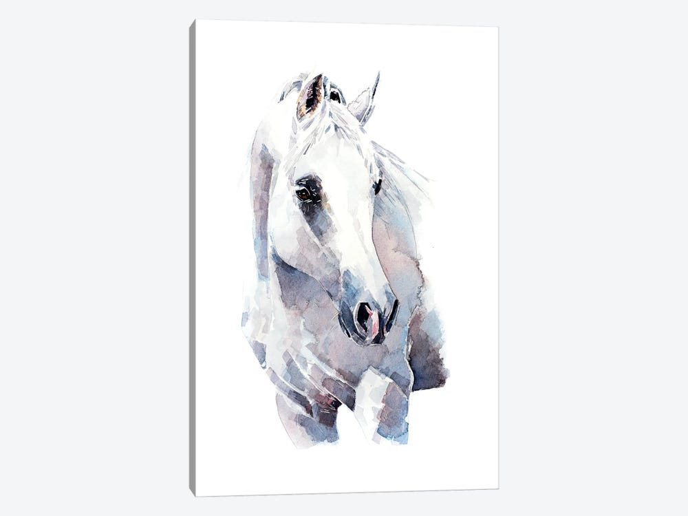 White Walker Horse by EdsWatercolours 1-piece Art Print