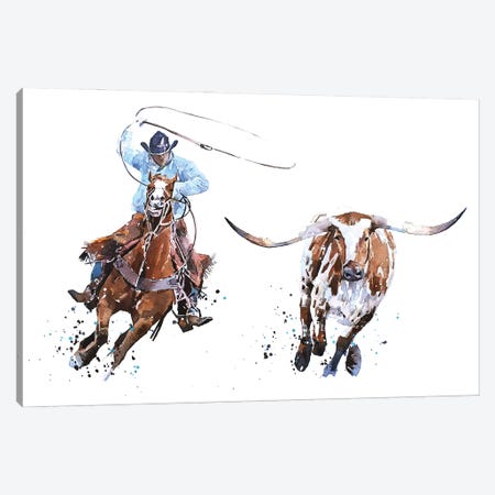 Catch Me If You Can Canvas Print #EWC51} by EdsWatercolours Canvas Art Print