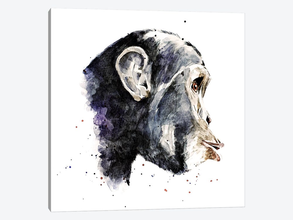 Chimp by EdsWatercolours 1-piece Art Print