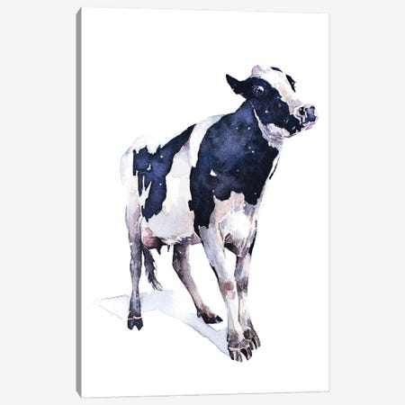 Cow Canvas Print #EWC61} by EdsWatercolours Canvas Artwork