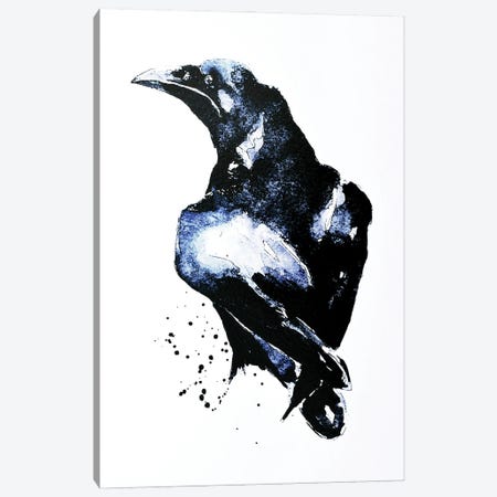 Crow Canvas Print #EWC62} by EdsWatercolours Canvas Art