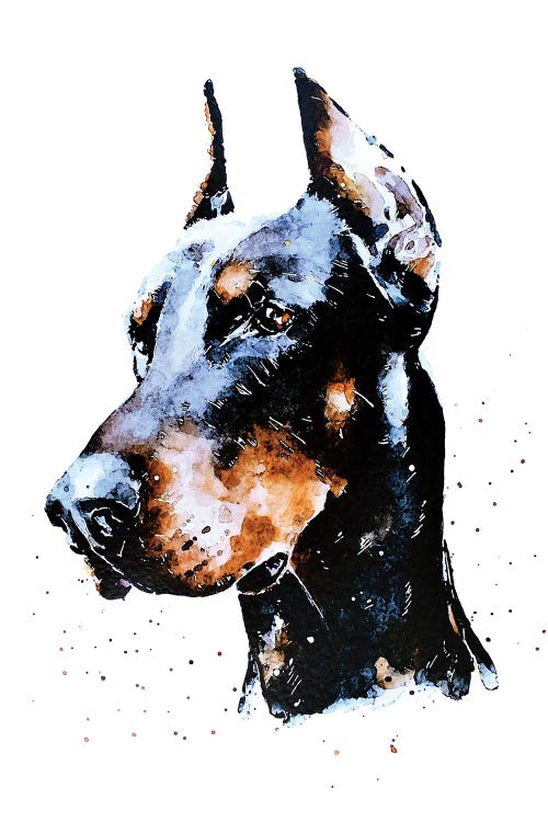 Don Doberman by EdsWatercolours wall art