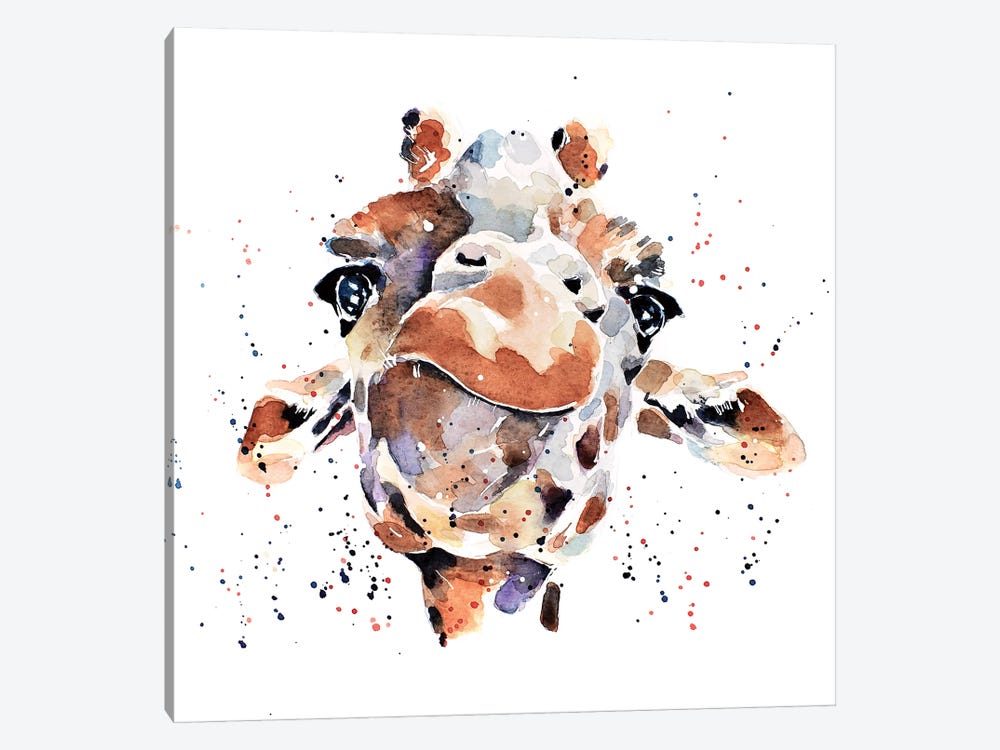 Giraffe I by EdsWatercolours 1-piece Canvas Art