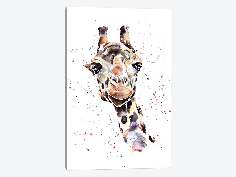 Giraffe II by EdsWatercolours 1-piece Canvas Art Print