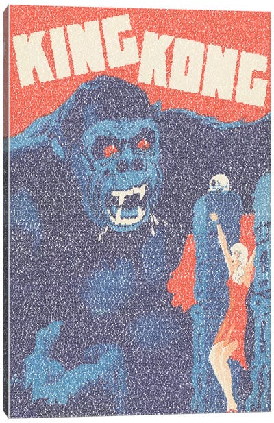 King Kong (Danish Market Movie Poster) Canvas Art Print - Classic Movie Art