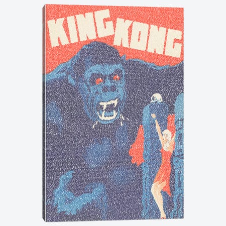King Kong (Danish Market Movie Poster) Canvas Print #EWE10} by Robotic Ewe Canvas Print