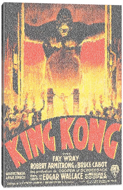 King Kong (French Market Movie Poster) Canvas Art Print - Fantasy Movie Art