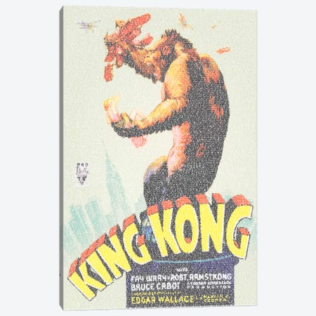 King Kong (U.S. Market Movie Poster) Canvas Print #EWE12} by Robotic Ewe Art Print