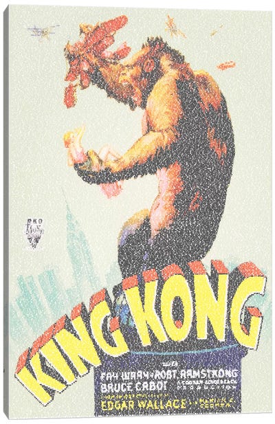 King Kong (U.S. Market Movie Poster) Canvas Art Print - Fantasy Movie Art
