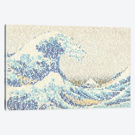 Riders On The Great Wave Canvas Print #EWE22} by Robotic Ewe Canvas Art