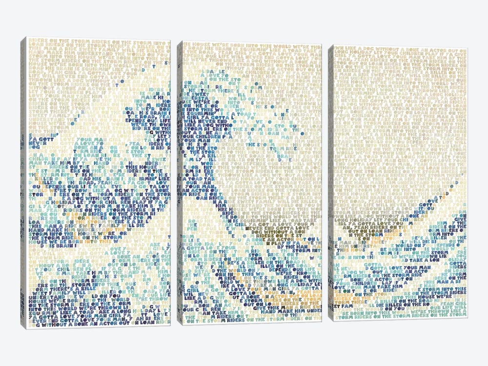 Riders On The Great Wave by Robotic Ewe 3-piece Canvas Art