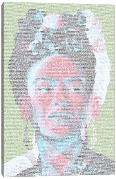 Frida White Canvas Art Print - Painter & Artist Art