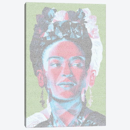 Frida White Canvas Print #EWE38} by Robotic Ewe Art Print