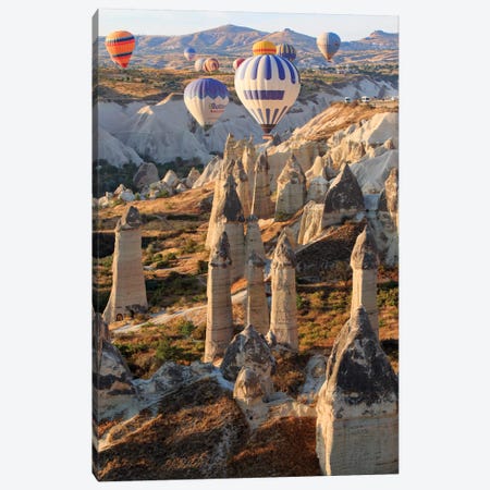 Turkey, Anatolia, Cappadocia, Goreme. Hot air balloons above Red Valley I Canvas Print #EWI10} by Emily Wilson Canvas Art Print