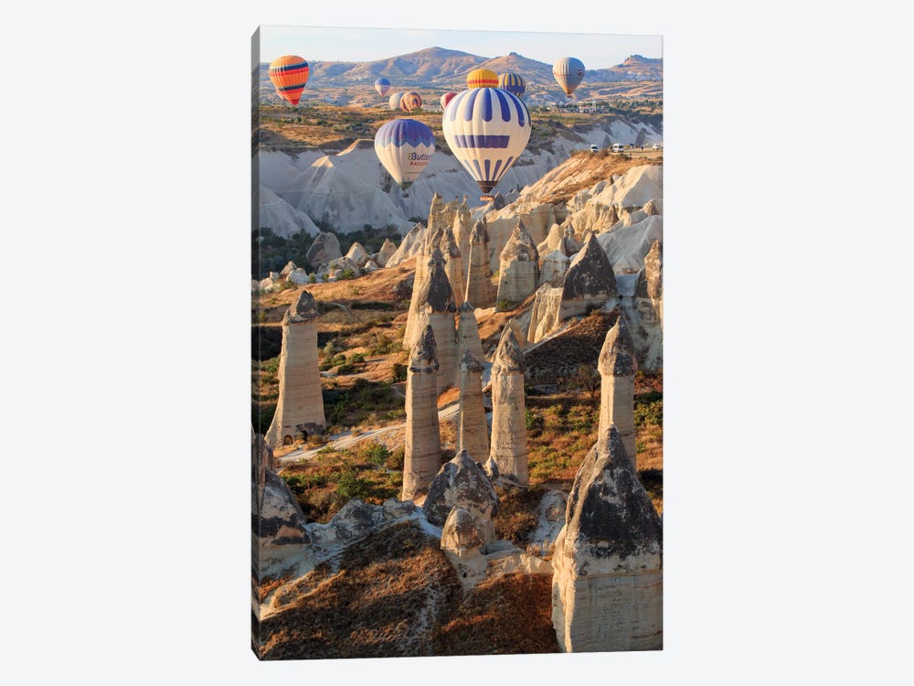 Turkey, Anatolia, Cappadocia, Goreme. Hot air balloons above Red Valley I by Emily Wilson 1-piece Canvas Print