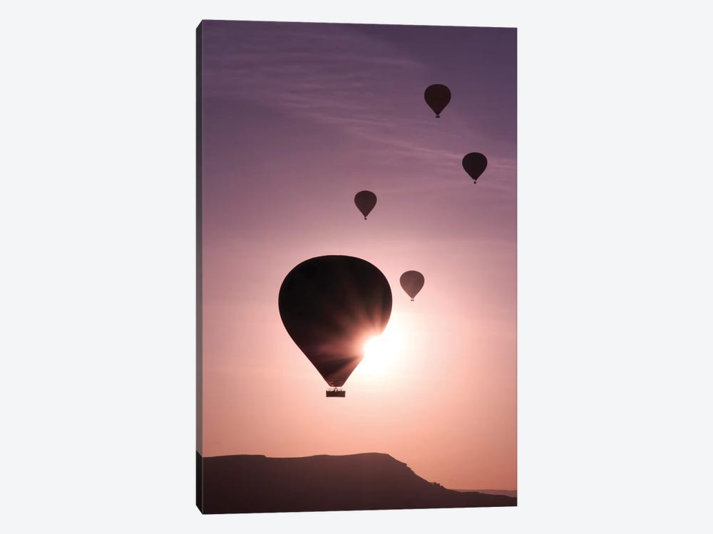 Turkey, Anatolia, Cappadocia, Goreme. Hot air balloons flying above the valley I by Emily Wilson 1-piece Canvas Art Print