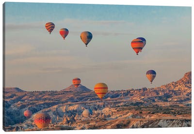 Turkey, Anatolia, Cappadocia, Goreme. Hot air balloons flying above the valley III Canvas Art Print