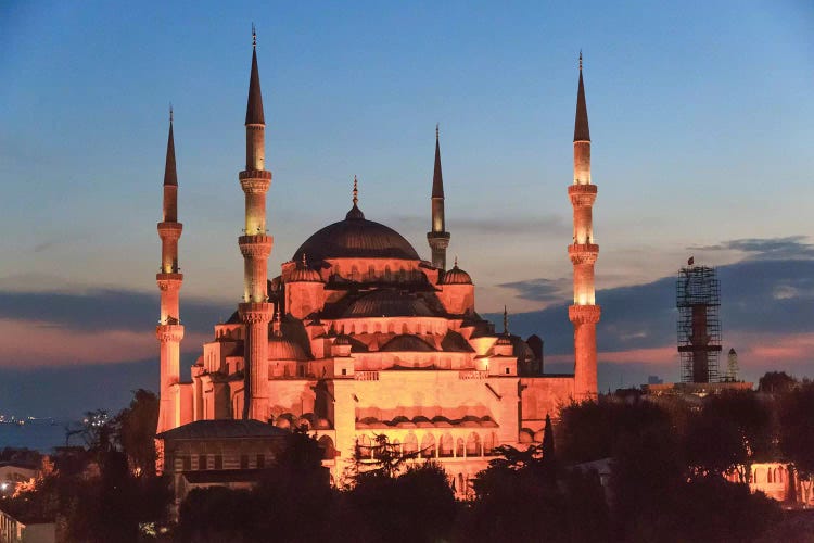 Turkey, Istanbul. Sultan Ahmet Mosque, Rooftop view.