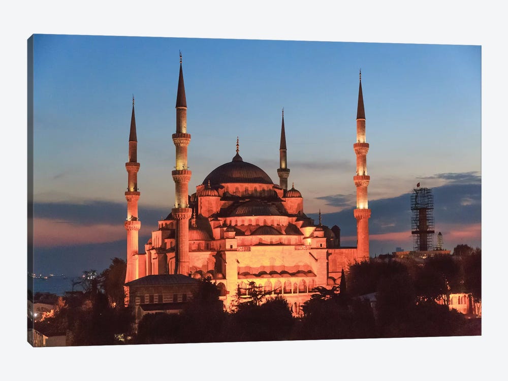 Turkey, Istanbul. Sultan Ahmet Mosque, Rooftop view. by Emily Wilson 1-piece Canvas Wall Art
