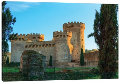 Italy, Rocca Pia. Castle in Tivoli, near Rome. Canvas Art Print - Castle & Palace Art