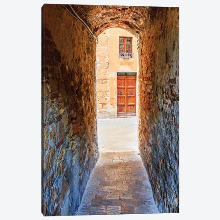 Italy, Tuscany, province of Siena, Chiusure. Hill town. Narrow passageway. Canvas Print #EWI28} by Emily Wilson Canvas Art
