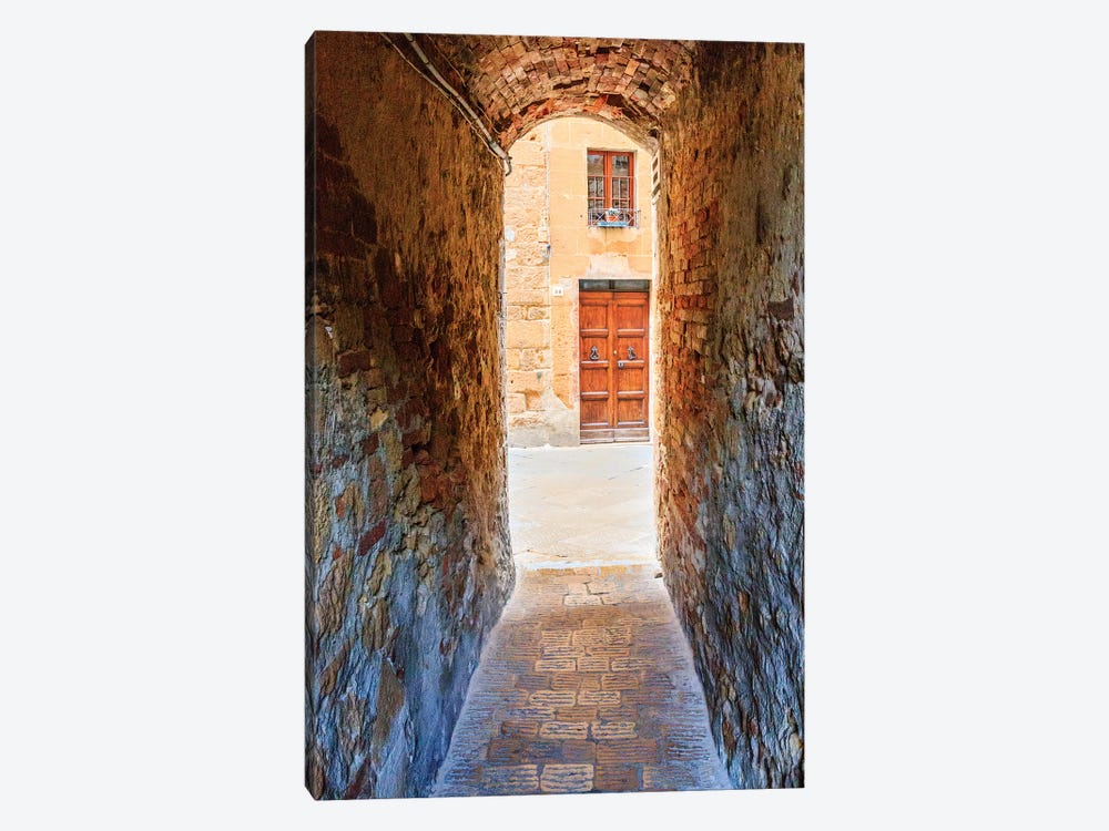 Italy, Tuscany, province of Siena, Chiusure. Hill town. Narrow passageway. by Emily Wilson 1-piece Canvas Artwork