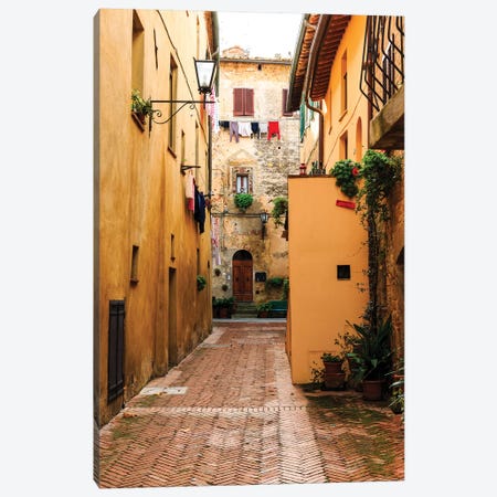 Italy, Tuscany, province of Siena, Chiusure. Hill town. Narrow passageway. Canvas Print #EWI29} by Emily Wilson Canvas Wall Art